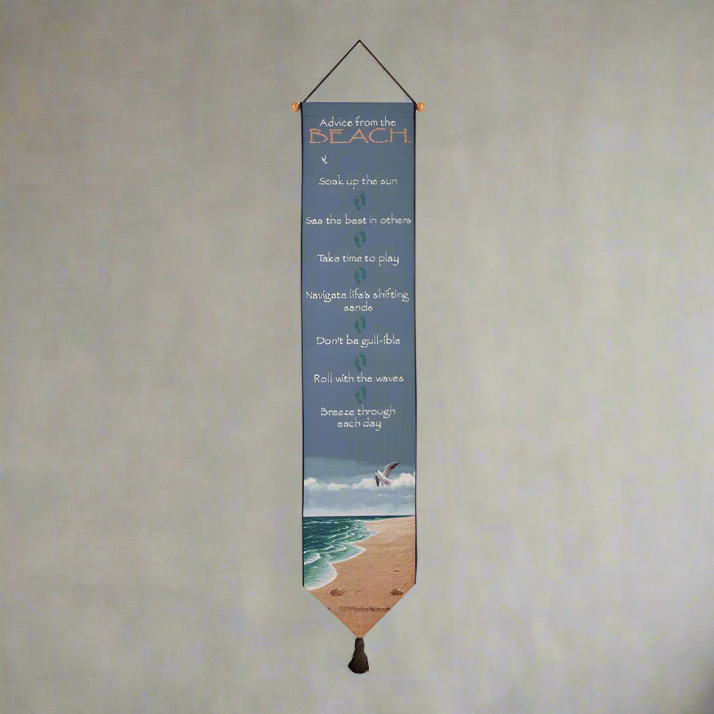 Advice From The Beach-9X41 Woven Tapestry Bell Pull