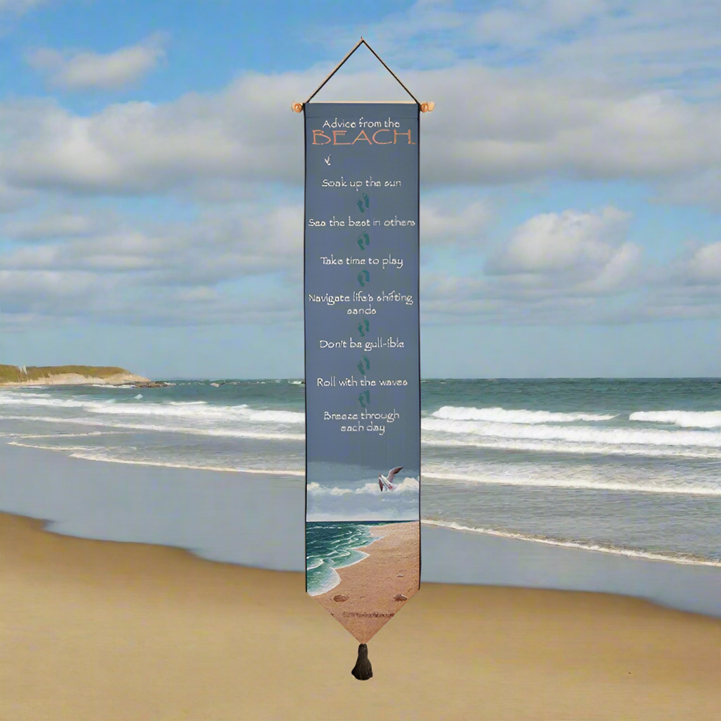 Advice From The Beach-9X41 Woven Tapestry Bell Pull