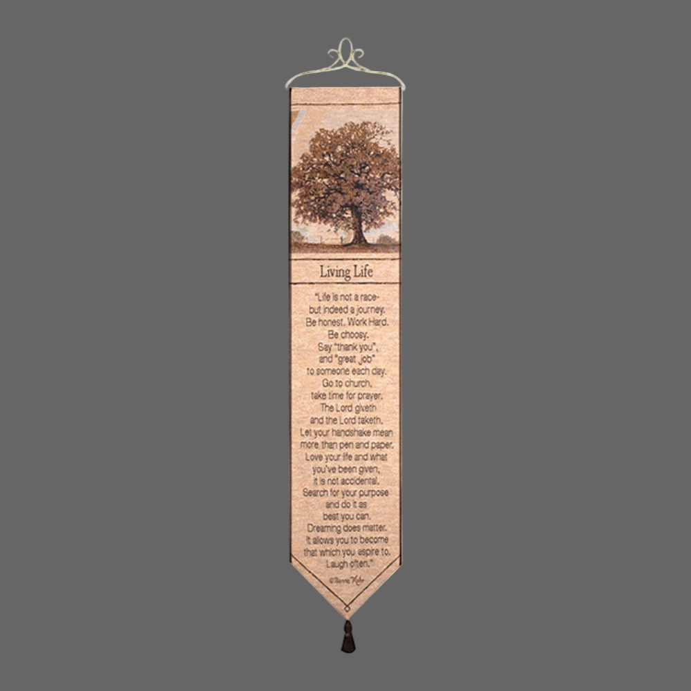 Living Life-9X41 Woven Tapestry Bell Pull
