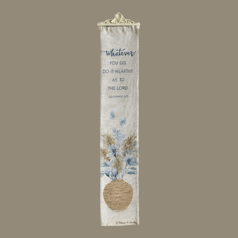 Whatever You Do Woven Bell Pull 9x41 Tapestry