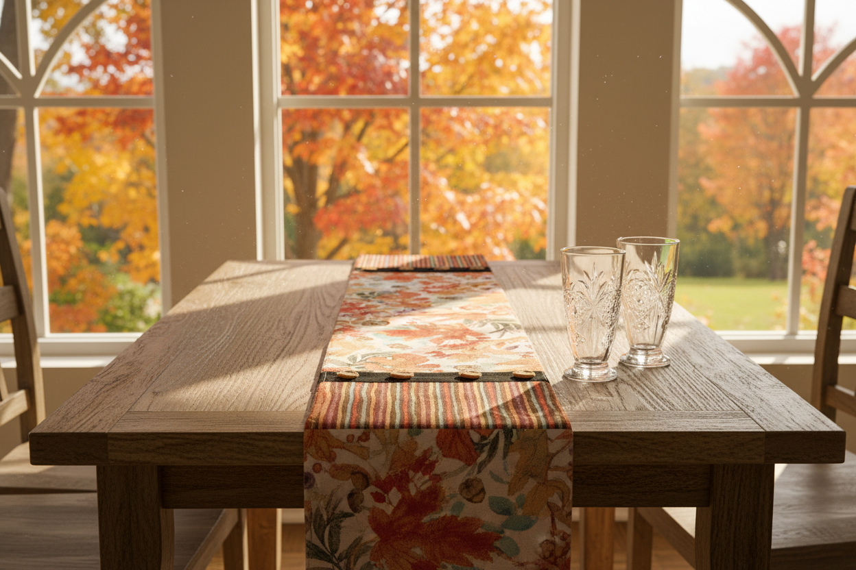 Autumn Colors Woven Runner 72 Inch