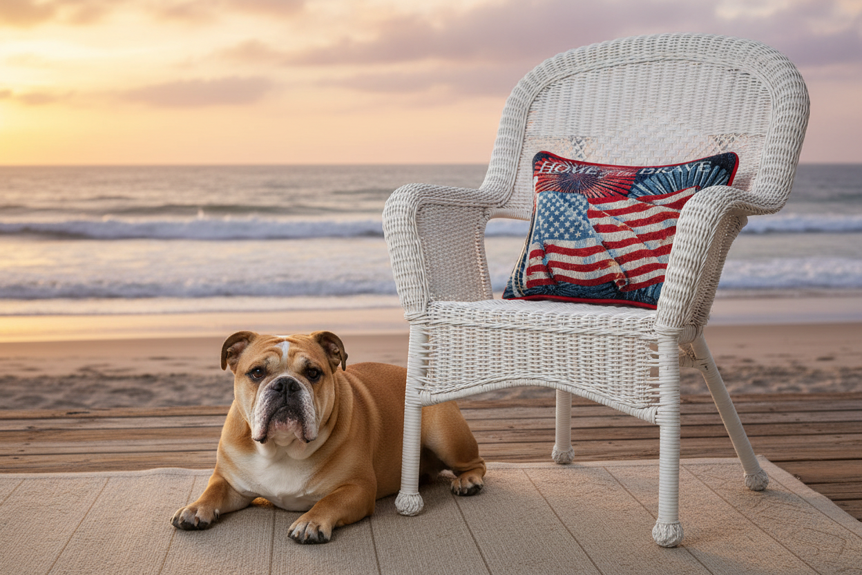 Home of the Brave Woven Tapestry Pillow 18x13