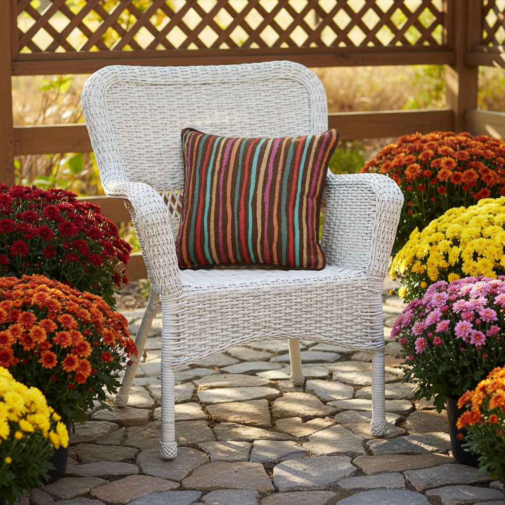 Autumn Colors Woven Tapestry Pillow 17x17