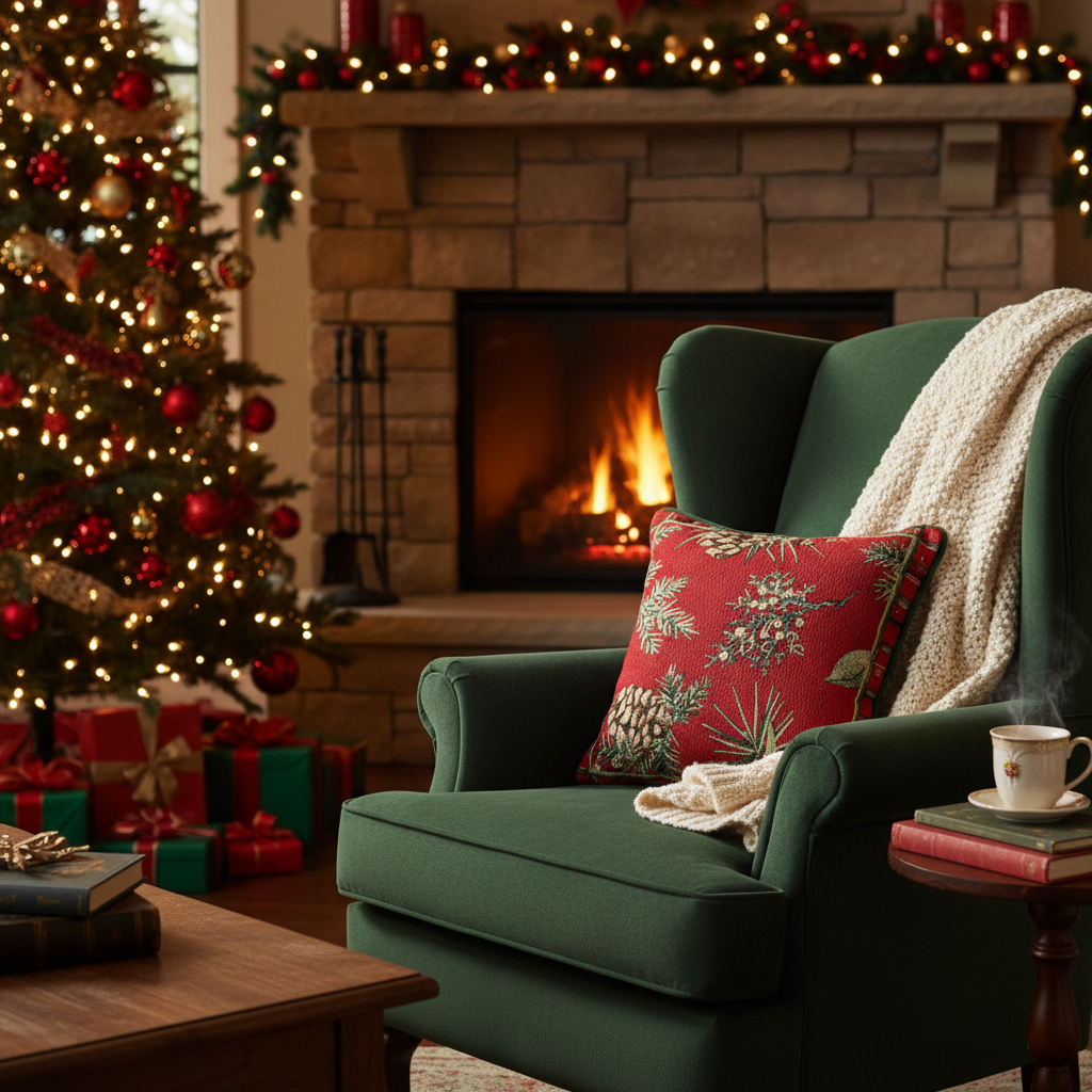 Evergreen Pine Woven Tapestry Pillow 17x17