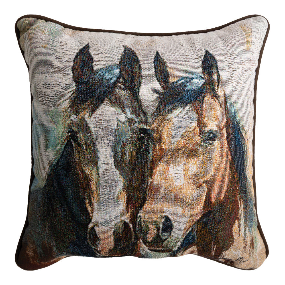 Caballo Magnific Brown Woven Tapestry Pillow 17x17
