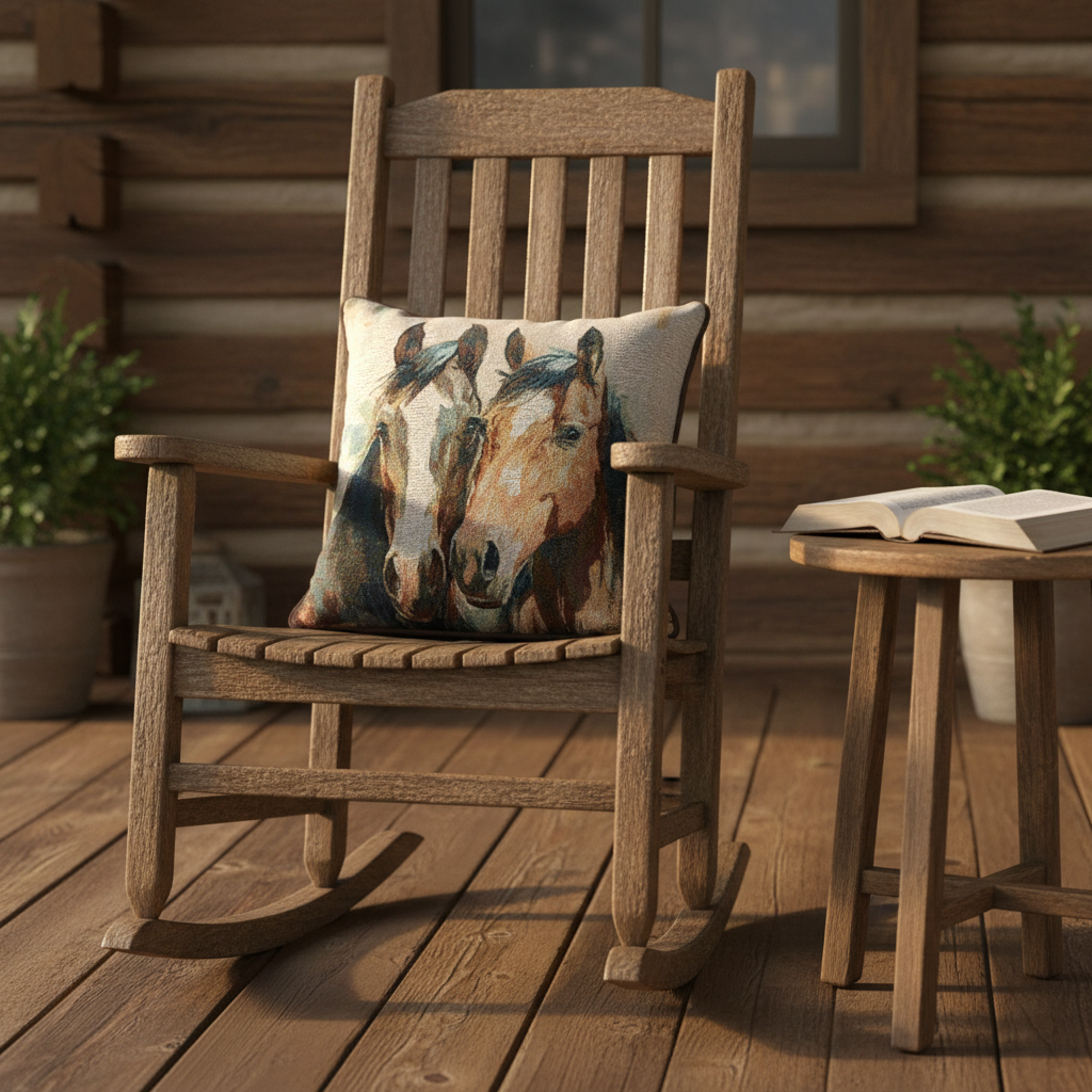 Caballo Magnific Brown Woven Tapestry Pillow 17x17