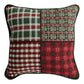 Holiday Plaid Woven Tapestry Pillow 17x17
