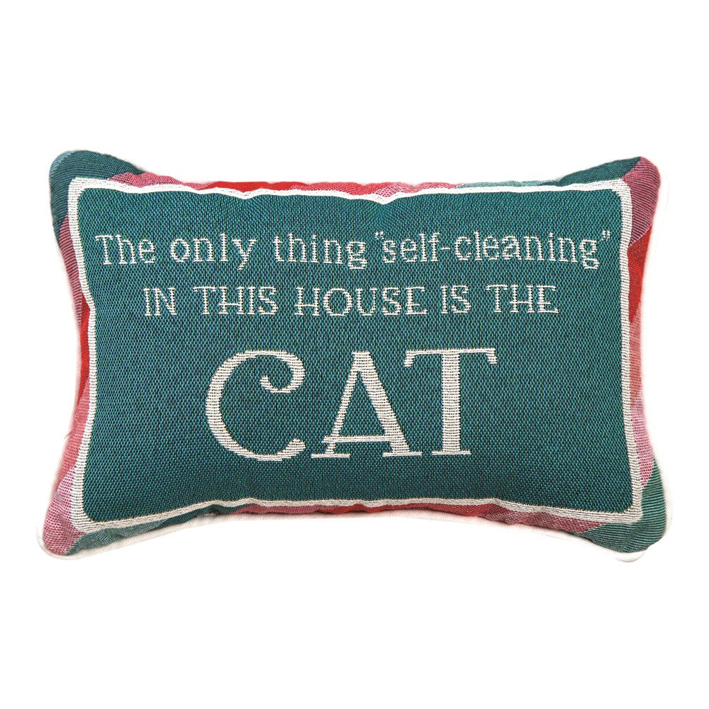 The Only Thing Self Cleaning Cat Word Pillow 12.5"x8" Throw Pillow