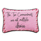 The Ten Commandments Word Pillow 12.5"x8" Throw Pillow