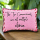 The Ten Commandments Word Pillow 12.5"x8" Throw Pillow