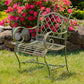 Stephania Victorian-Style Iron Garden Armchair in Antique Green