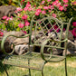 Stephania Victorian-Style Iron Garden Armchair in Antique Green