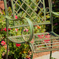 Stephania Victorian-Style Iron Garden Armchair in Antique Green