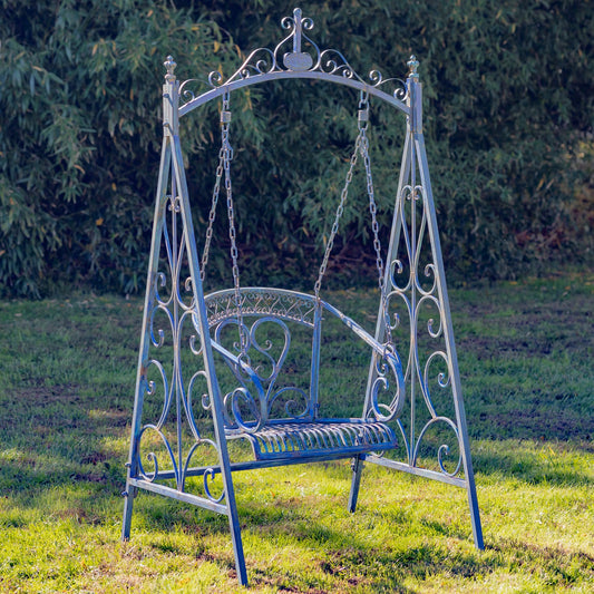 Bordeaux Iron Swing Chair in Cobalt Blue