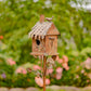 Country Style Iron Birdhouse Stake Chimney House
