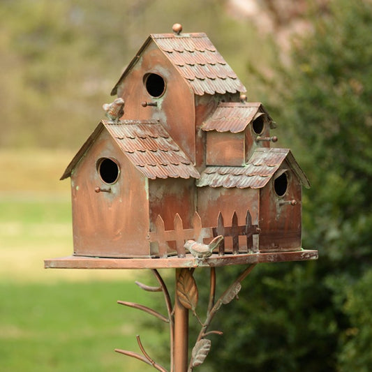 73.75 inch Tall Country Style Multi-Home Iron Birdhouse Stake Doylestown