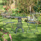 Three Piece Metal Bistro Set with Two Folding Chairs & One Round Table in Cobalt Blue
