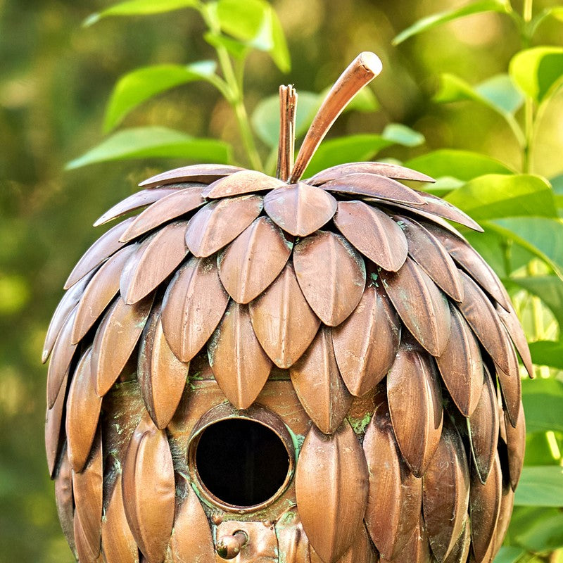67 inch Tall Pinecone Shaped Copper Birdhouse Stake