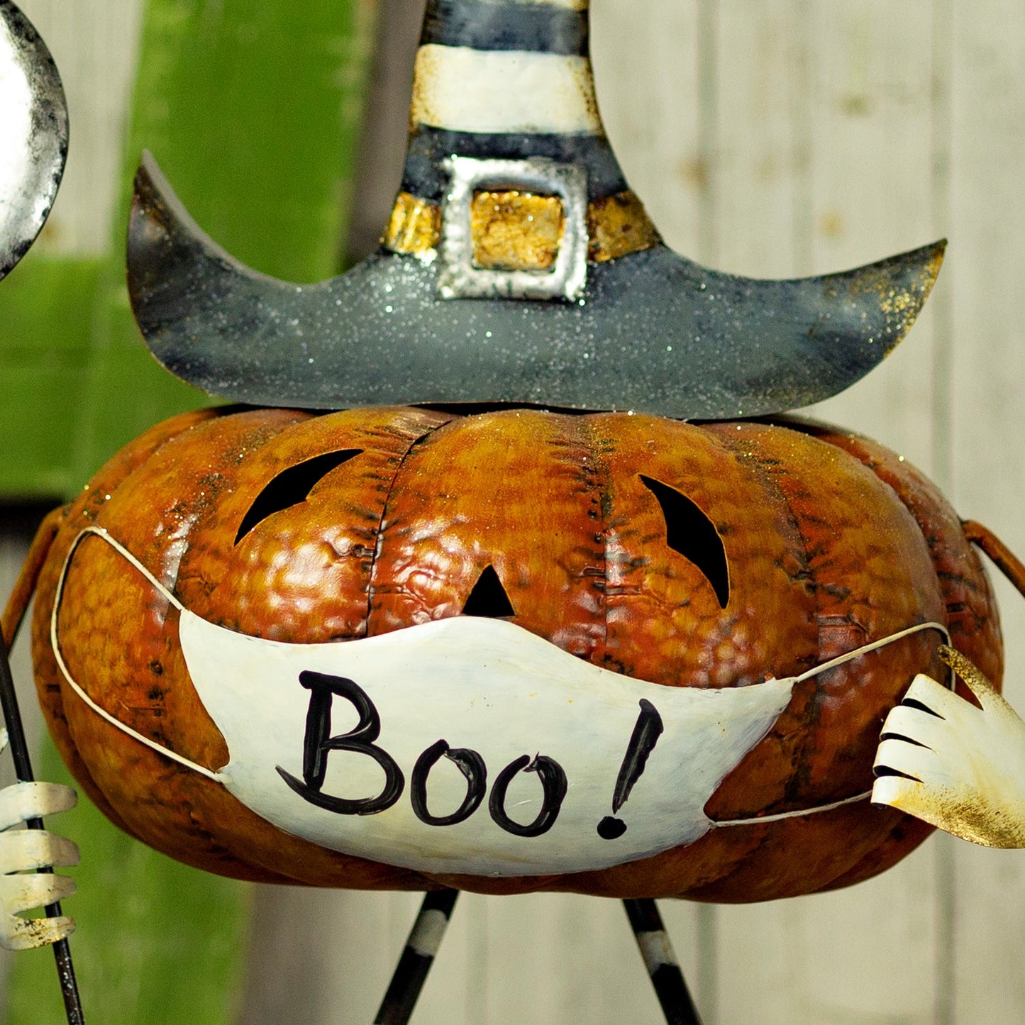 Tall Witch Hat Jack-O-Lantern with Face Mask 20.5"