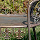 La Rochelle Iron Bistro Armchair with Fleur-de-lis Details in Antique Bronze