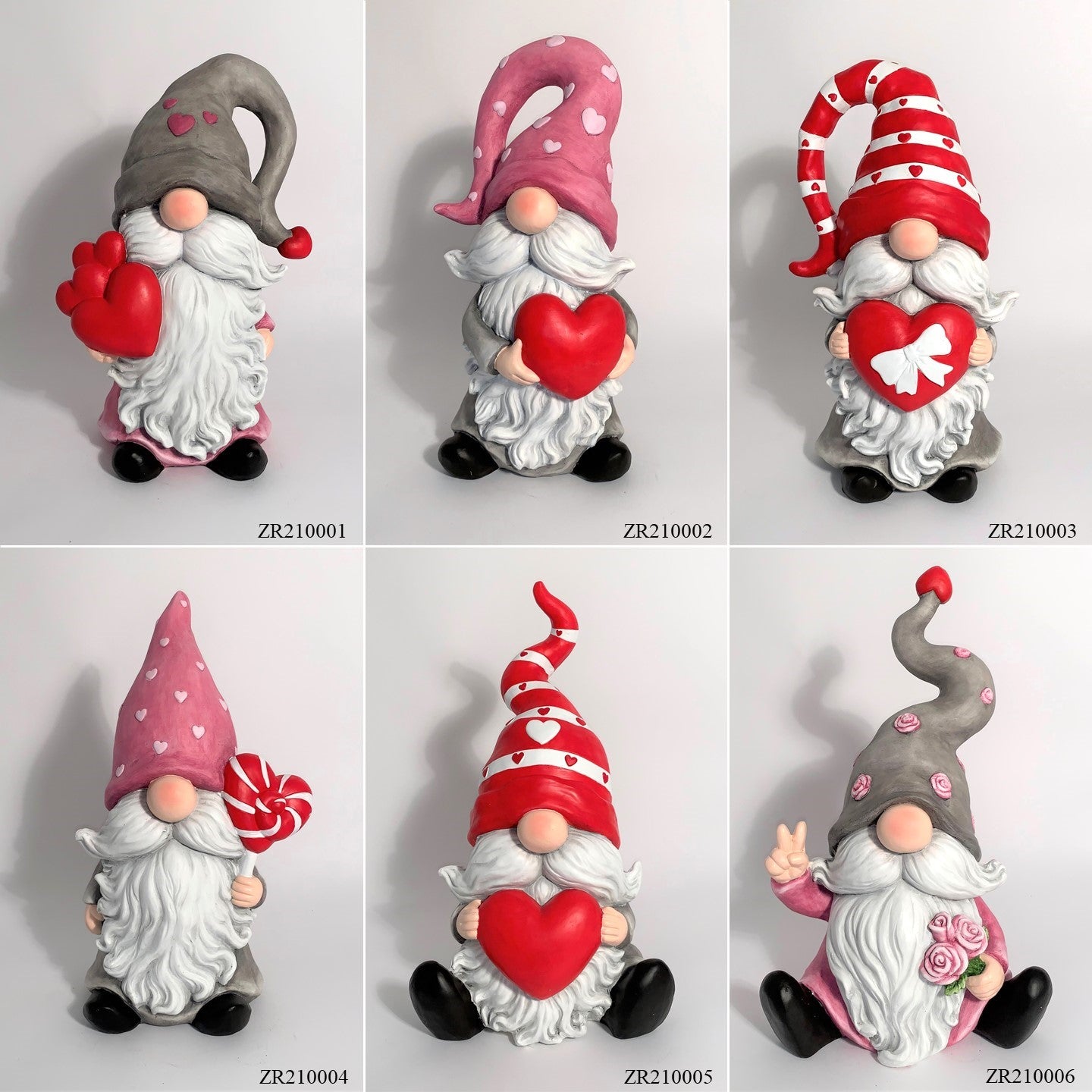 Magnesium Garden Gnome Sitting Holding Big Heart with Red Hat The Valentinos