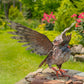19" Tall Soaring Metal Great Horned Owl Accent Ash