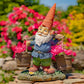 21" Tall Spring Gnome Garden Statue Holding Two Buckets