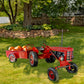 12.5 Ft. Long Large Red Metal Tractor with Cart The Chesney