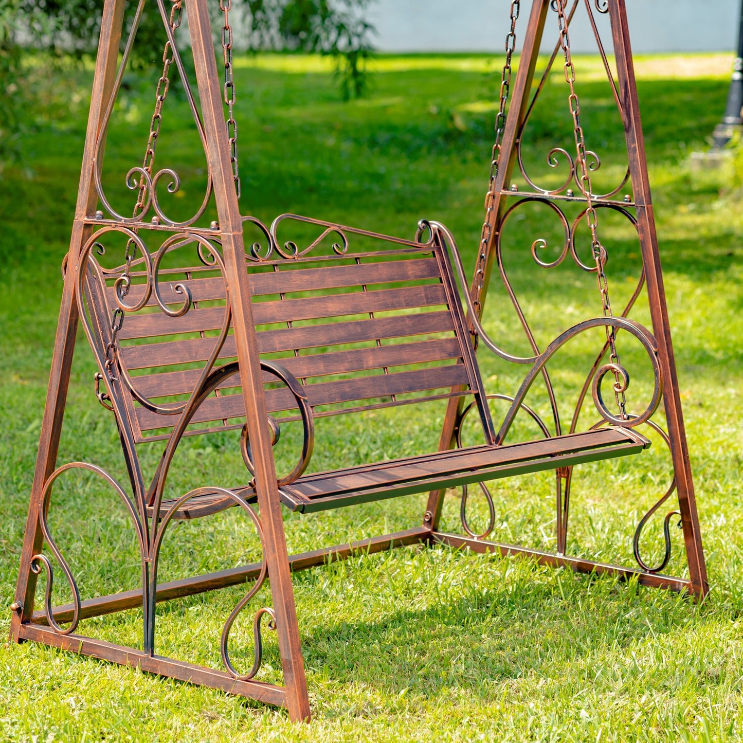 Monte Carlo 1968 Iron Swing Bench in Antique Bronze