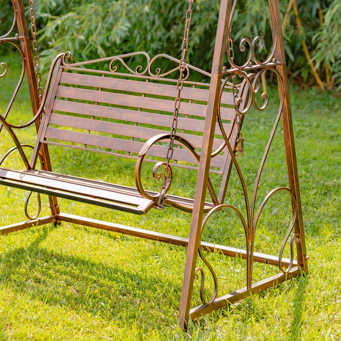 Monte Carlo 1968 Iron Swing Bench in Antique Bronze