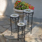 Marisol Set of 3 Round Nesting Iron Mosaic Plant Stands