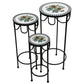 Marisol Set of 3 Round Nesting Iron Mosaic Plant Stands