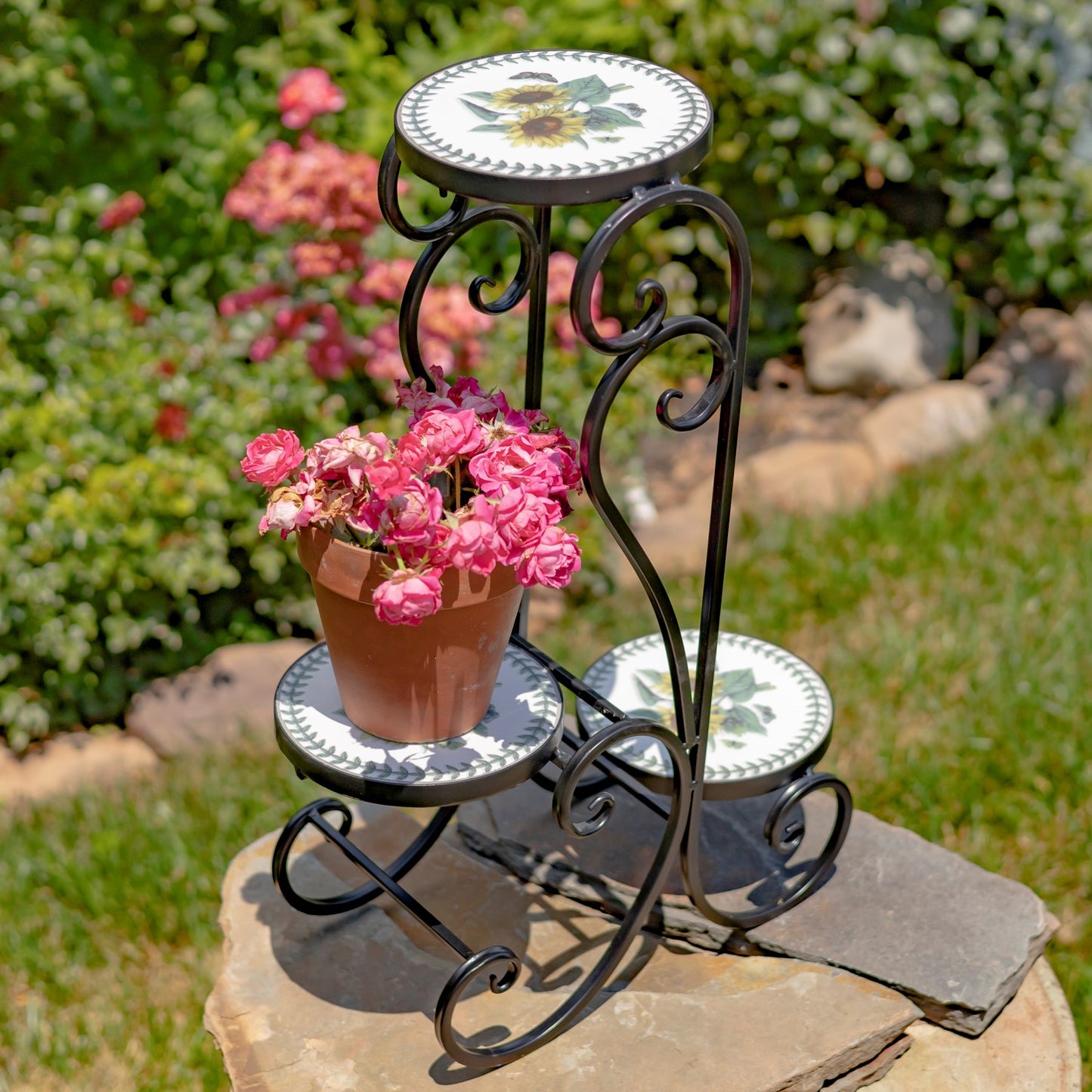 Odessa Three-Tier Mosaic Plant Stand