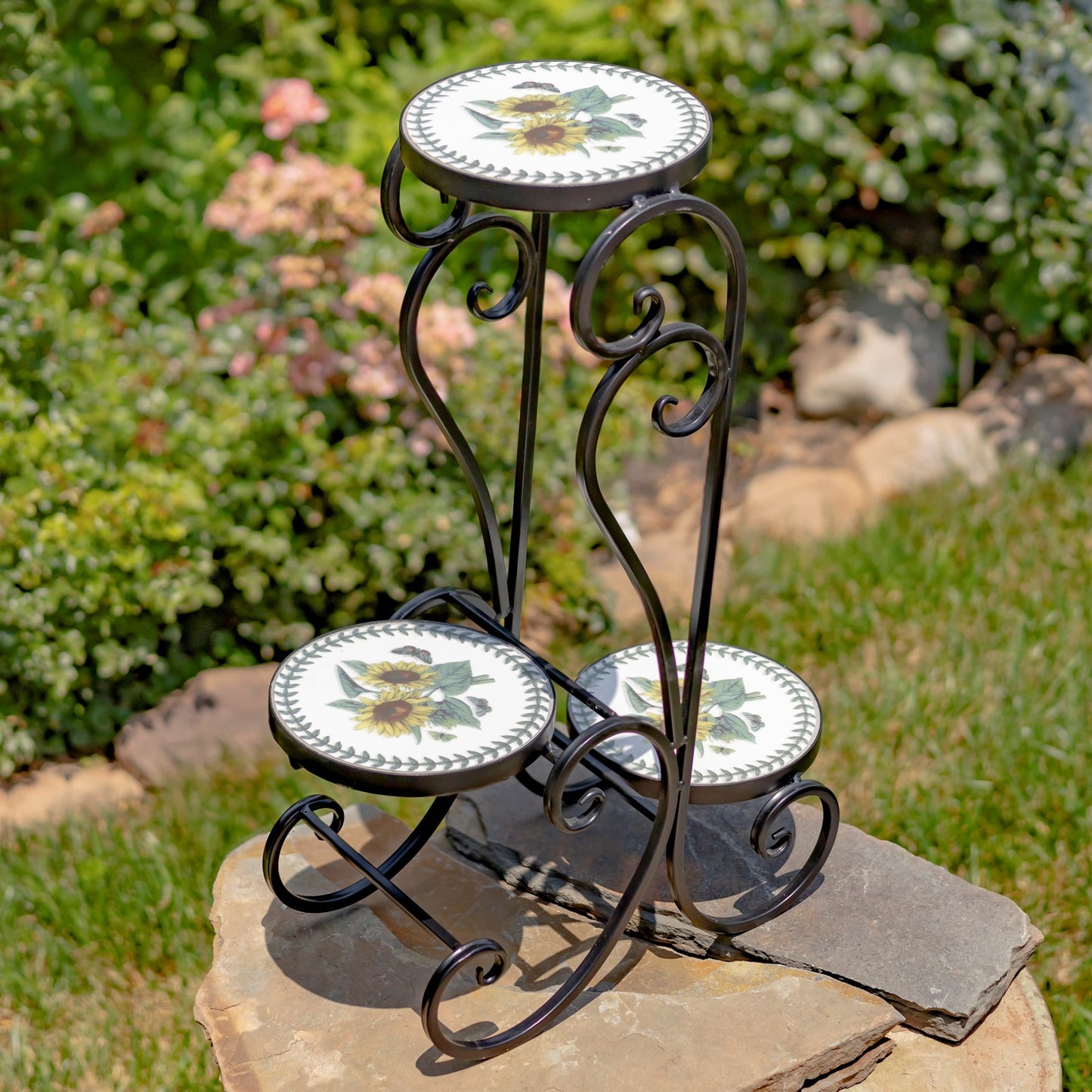 Odessa Three-Tier Mosaic Plant Stand