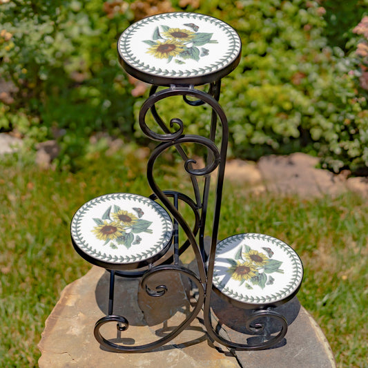 Odessa Three-Tier Mosaic Plant Stand