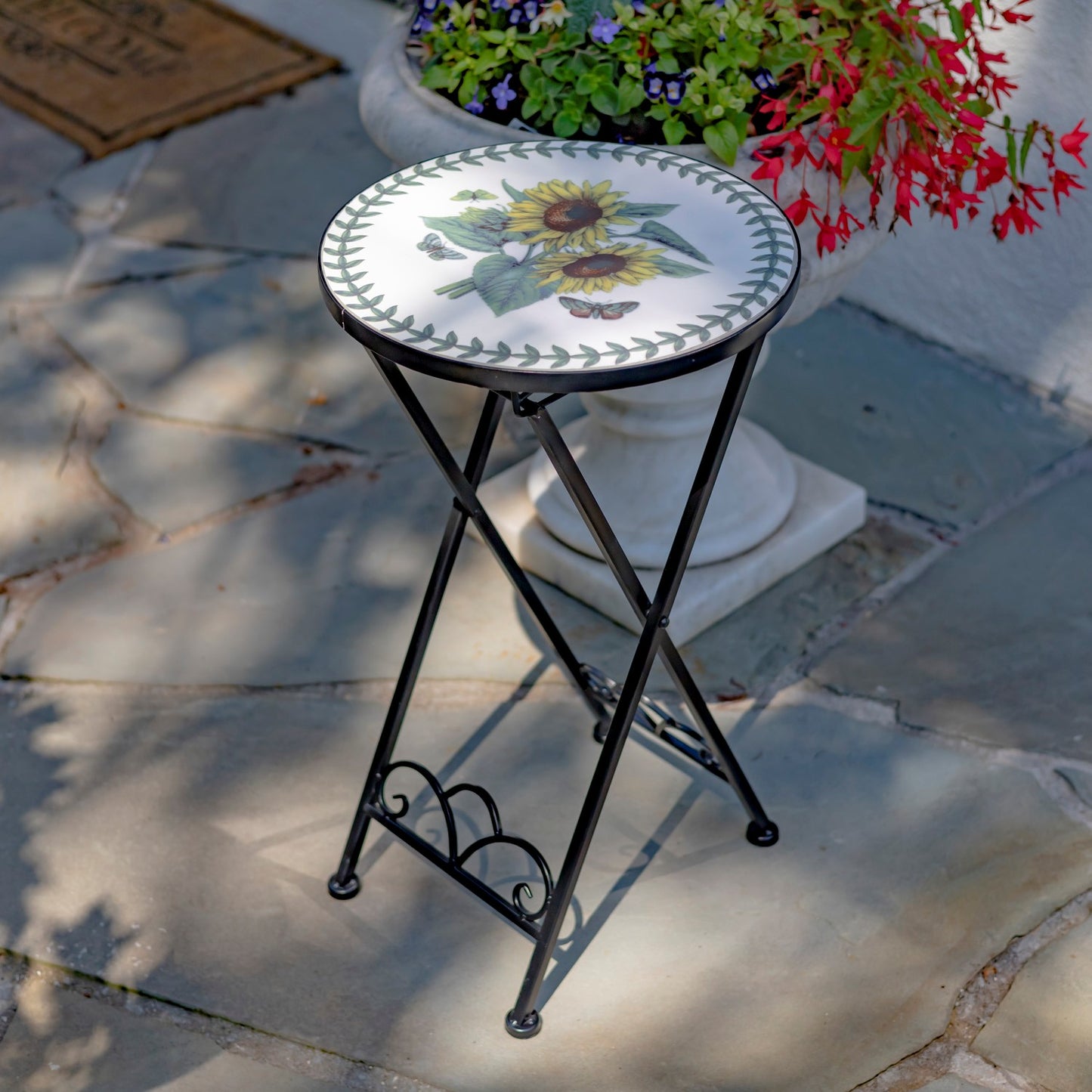 Odessa Small Mosaic Folding Accent Table