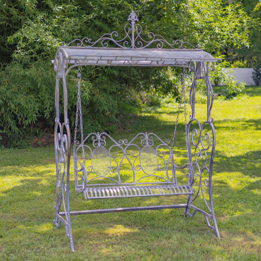 Giorgi Iron Swing Bench in Blue/Bronze
