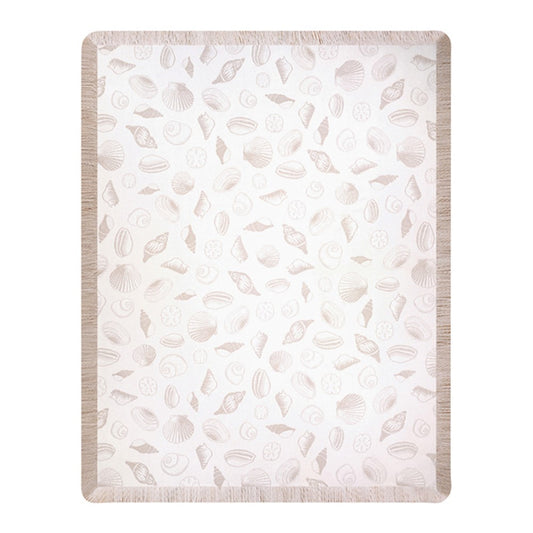 Seashells Natural Bisq Rayon Throw- 48X60 Woven Throw