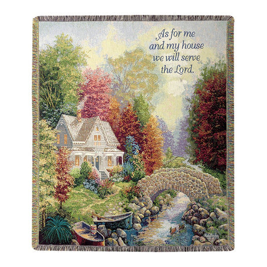 Autumn Tranquility w/ Verse Tapestry Throw - 50X60 Woven Throw
