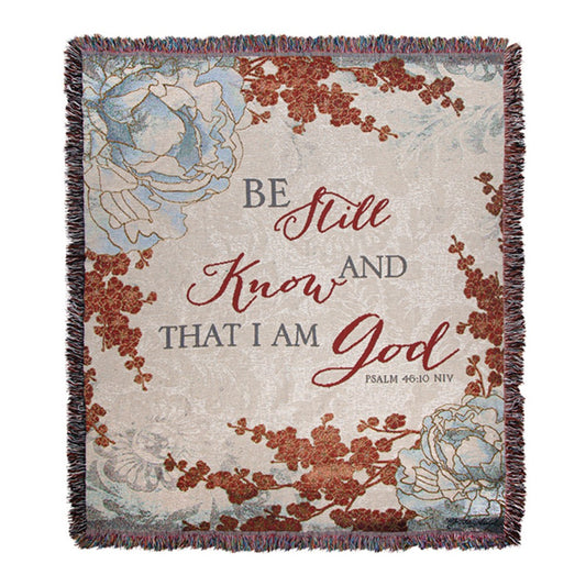 Be Still And Know Tapestry Throw 50X60 Woven Throw
