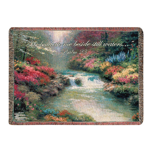 Thomas Kincade-Beside Still Waters Tapestry Throw-60x50 Woven Throw