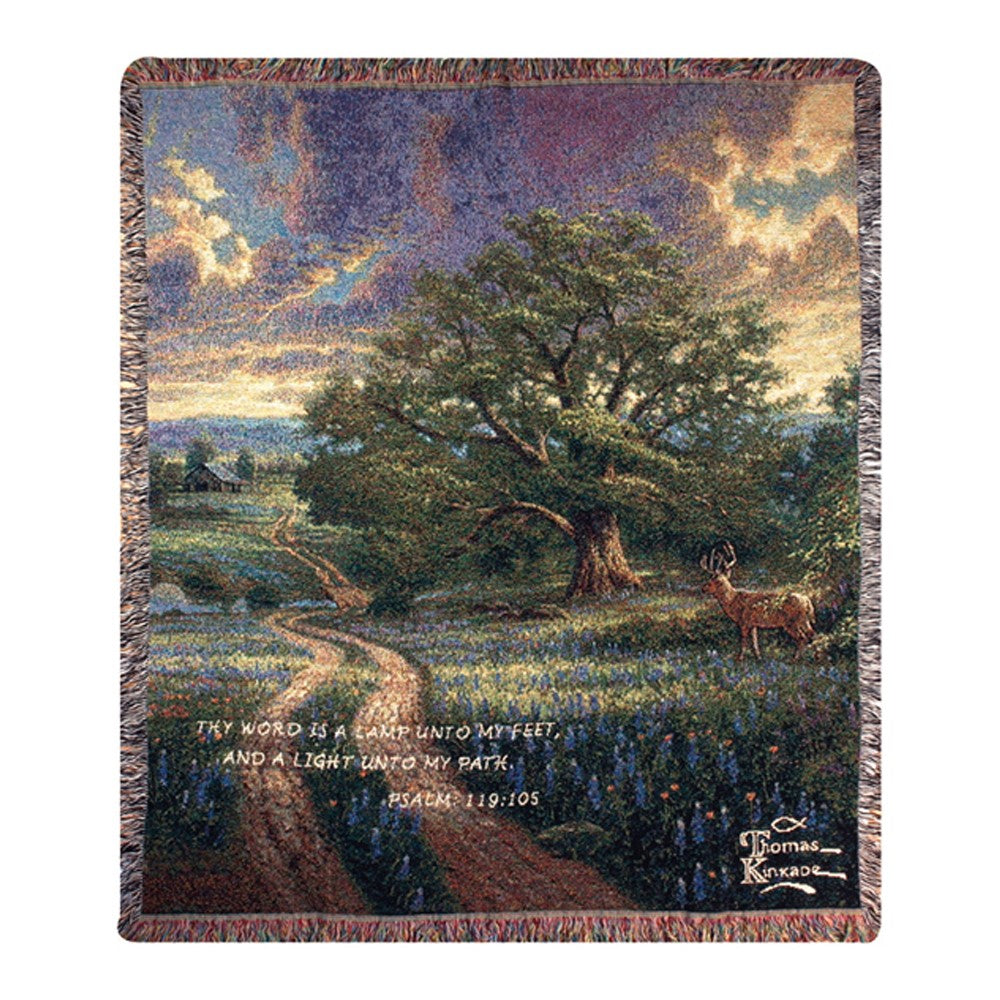 Thomas Kincade-Country Living w/ Verse Tapestry Throw-50X60 Woven Throw