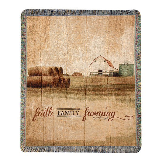 Faith Family Farming Tapestry Throw-50X60 Woven Throw