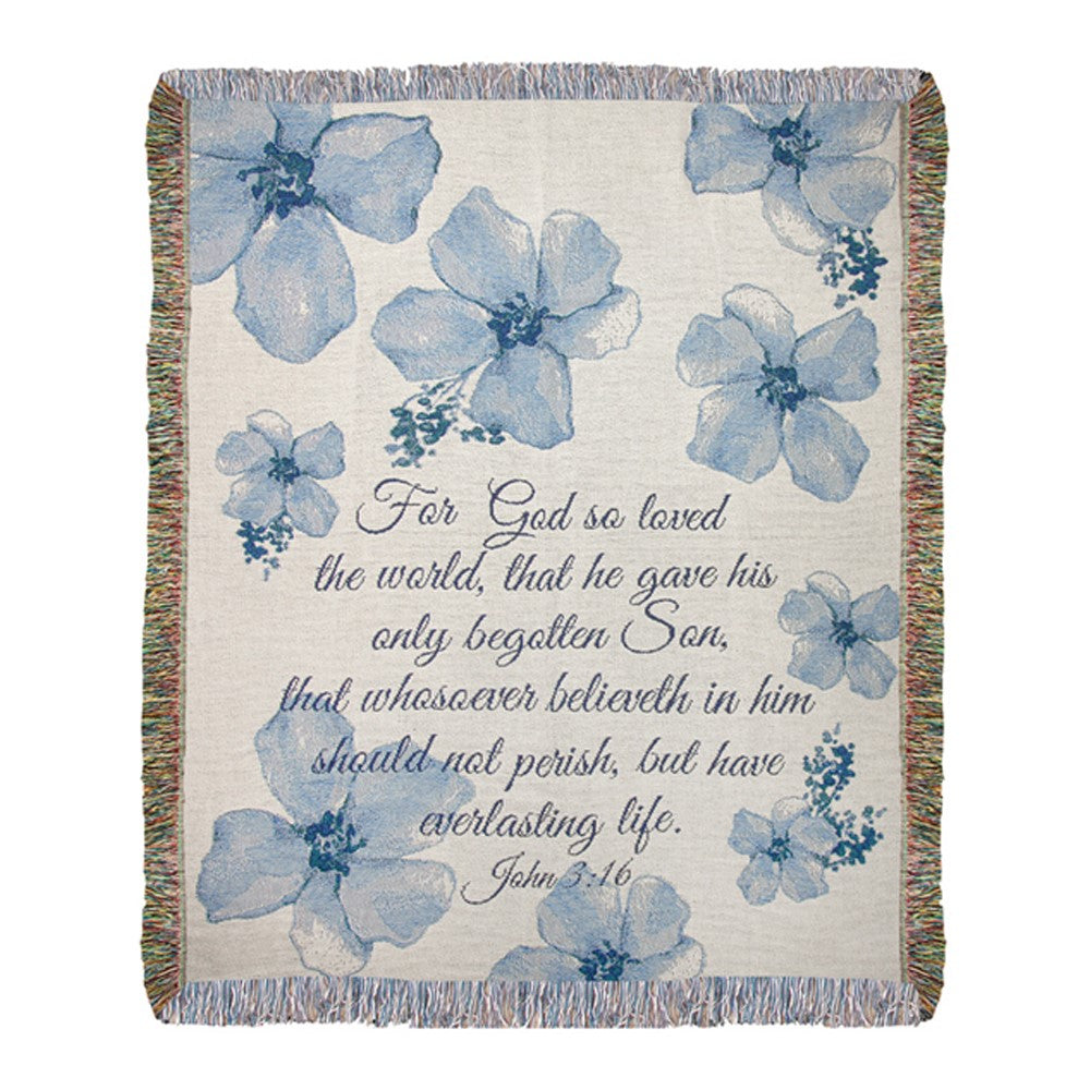 For God So Loved The World  50X60 Woven Tapestry Throw