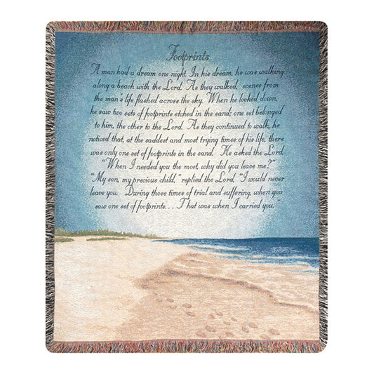 Footprints In The Sand -50X60 Woven Tapestry Throw