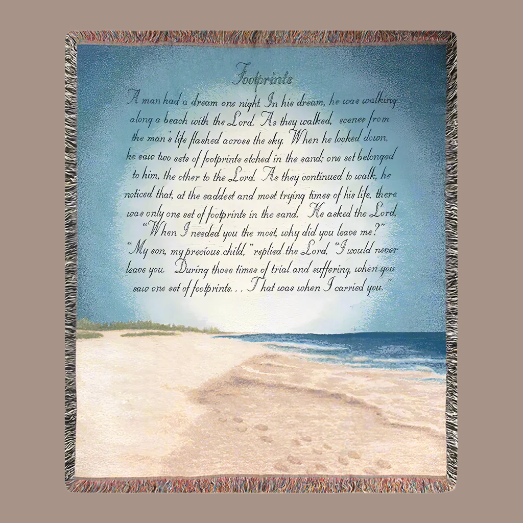Footprints In The Sand -50X60 Woven Tapestry Throw