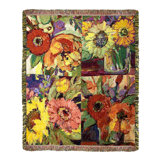 Floral Workshop Tapestry Throw 50X60 Woven Throw