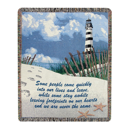 Footprints On The Heart-60X50 Woven Tapestry Throw