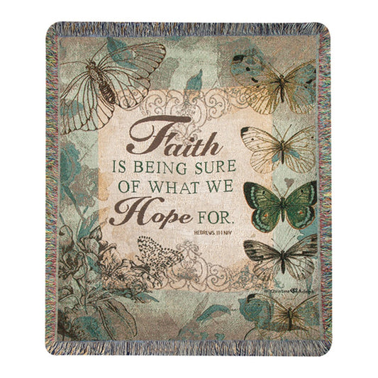 Faith Is Being Sure Tapestry Throw-50X60 Woven Throw