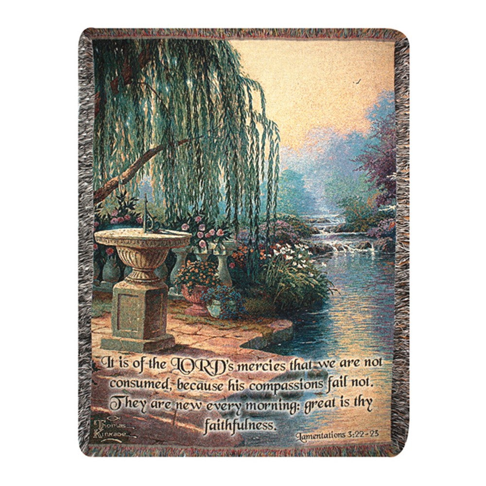 Thomas Kincade-Hour of Prayer w/ Verse Tapestry Throw 50X60 Woven Throw